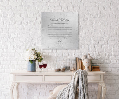 Personalized Wedding Song on Aluminum - HoneycombProverbs - Wall Decor - Tin and Aluminum Gifts