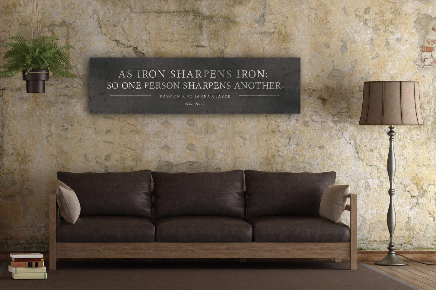 Iron Sharpens Iron Sign, Personalized Family Name Sign - HoneycombProverbs - Signs - Christian Wall Art