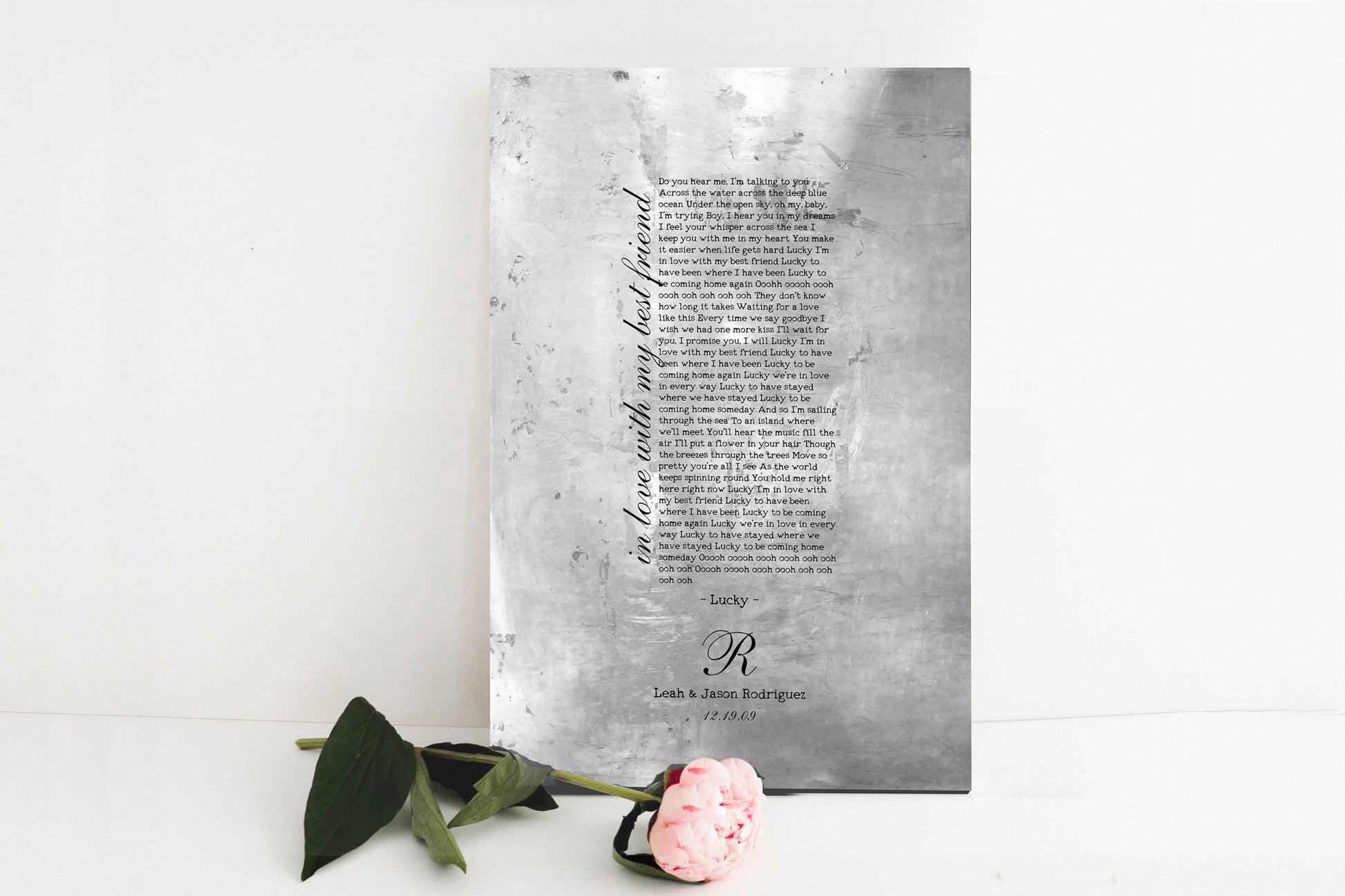 Our Song on Tin, Monogrammed Anniversary Gift - HoneycombProverbs - Signs - Tin and Aluminum Gifts