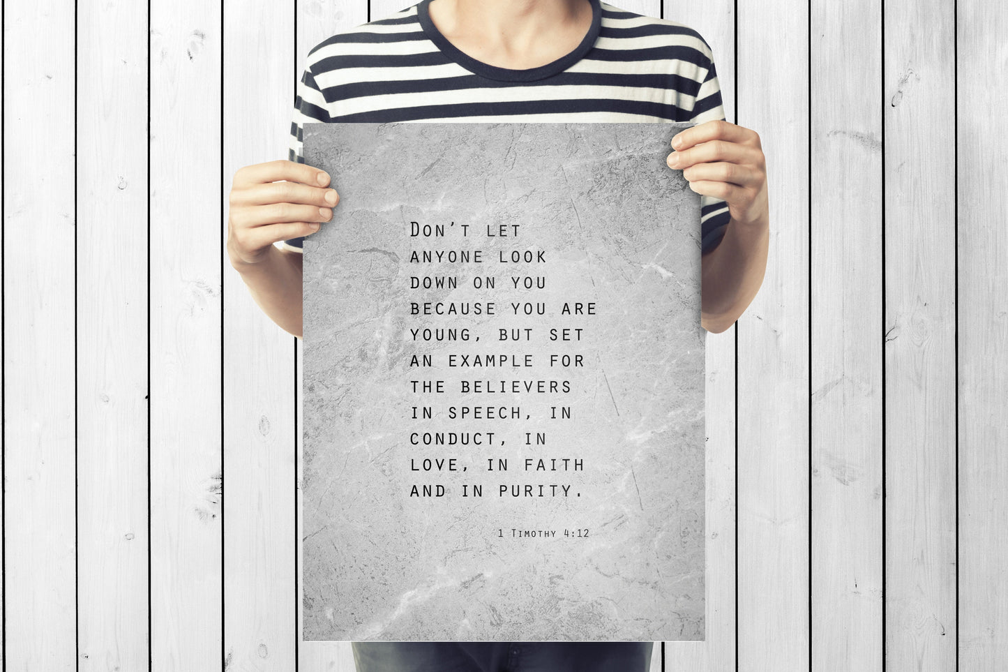Grunge Scripture Art, 1 Timothy 4:12 Sign - HoneycombProverbs - Signs - Tin and Aluminum Gifts