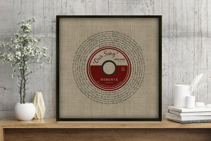 Belgian Linen, Framed First Dance Song Lyric Record - HoneycombProverbs - Gifts For The Couple - 
