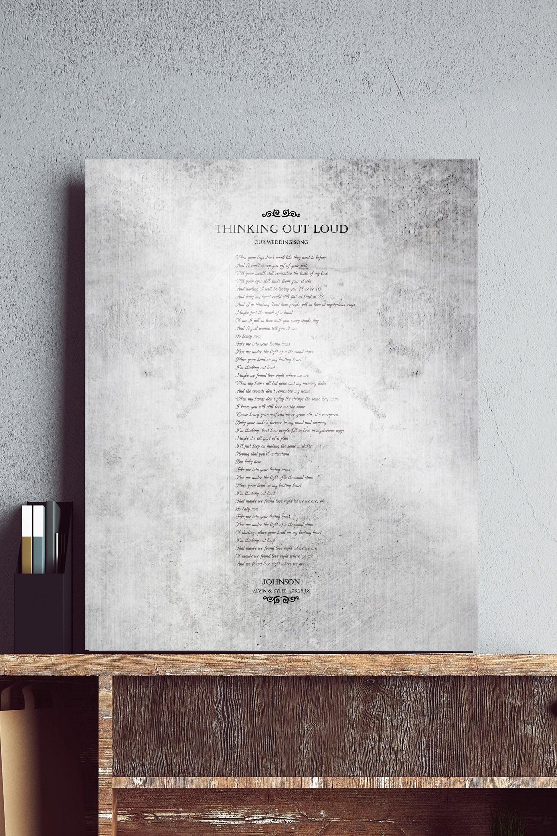 Our Wedding Song, First Dance on Tin - HoneycombProverbs - Gifts For The Couple - Vintage Lyrics Wall Art