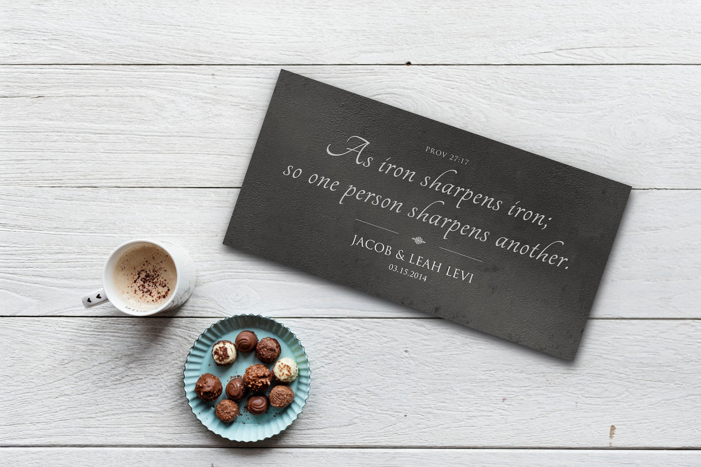Rustic Scripture Gift - Iron Sharpens Iron Sign - HoneycombProverbs - Gifts For The Couple - Tin and Aluminum Gifts
