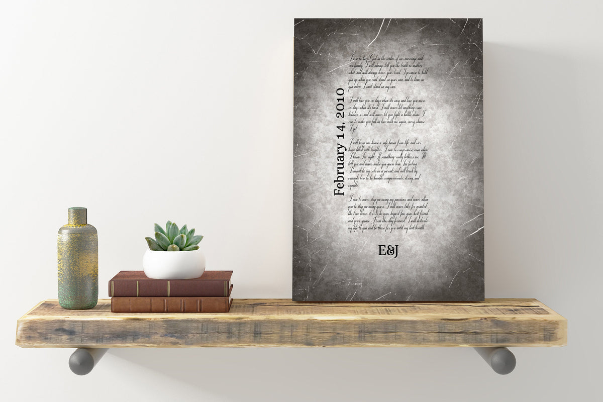 Grunge Metal Song Lyric Sign on Tin - HoneycombProverbs - Gifts For The Couple - Tin and Aluminum Gifts