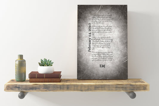 Grunge Metal Song Lyric Sign on Tin - HoneycombProverbs - Gifts For The Couple - Tin and Aluminum Gifts