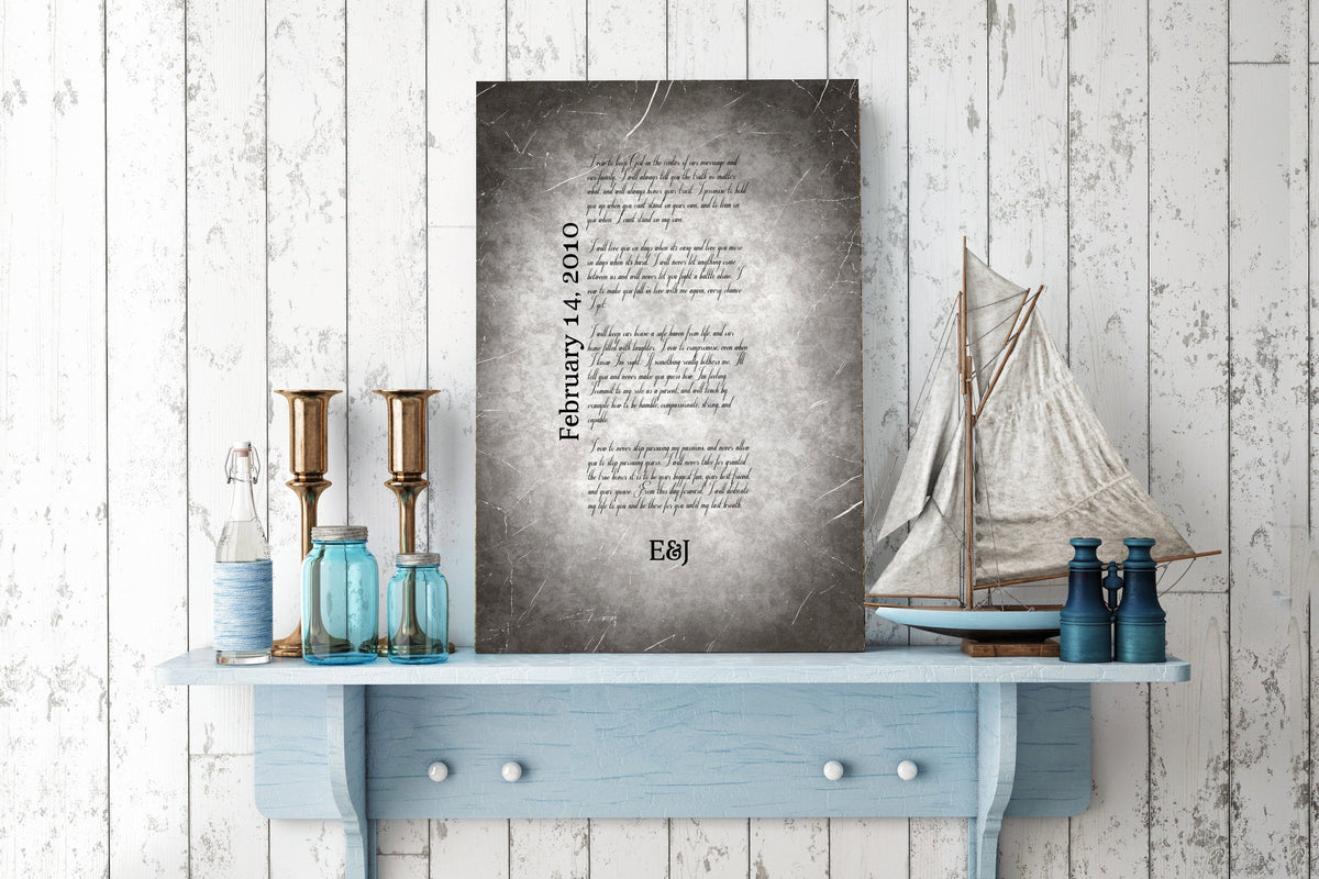 Grunge Metal Song Lyric Sign on Tin - HoneycombProverbs - Gifts For The Couple - Tin and Aluminum Gifts
