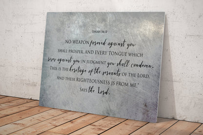 Isaiah 54:17 Distrssed Metal Bible Verse Art - HoneycombProverbs - Wall Decor - Christian Wall Art