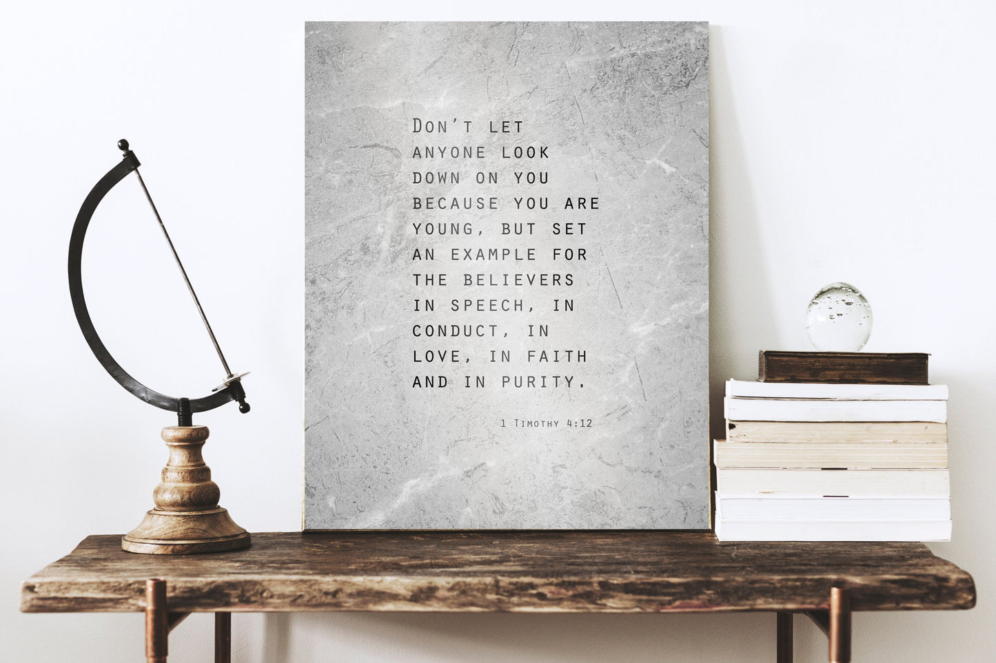 Grunge Scripture Art, 1 Timothy 4:12 Sign - HoneycombProverbs - Signs - Tin and Aluminum Gifts