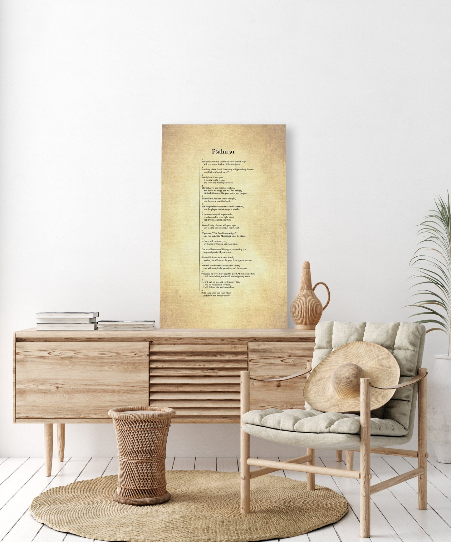 Psalm 91 on Canvas, Christian Wall Art, Inspirational Decor, Scripture Decor, Encouragement Gift, Gift for Mom, Sympathy Gift, Uplifting - HoneycombProverbs - Digital Prints - Christian Wall Art