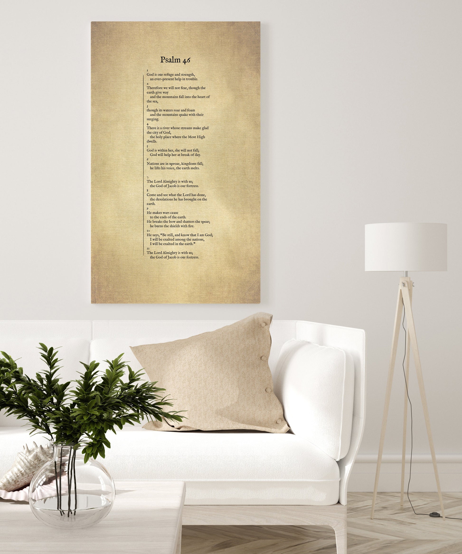 Psalm 46 on Canvas, Christian Wall Art, Inspirational Decor, Scripture Decor, Encouragement Gift, Gift for Mom, Sympathy Gift, Uplifting - HoneycombProverbs - Digital Prints - Christian Wall Art