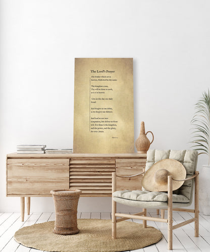The Lord's Prayer on Canvas, Christian Wall Art, Inspirational Decor, Encouraging Gift, Gift for Mom, Sympathy Gift for, Uplifting Gift for - HoneycombProverbs - Giclée - Christian Wall Art