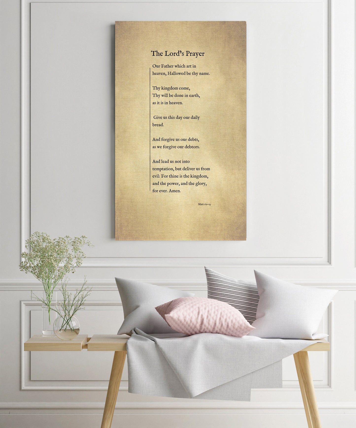 The Lord's Prayer on Canvas, Christian Wall Art, Inspirational Decor, Encouraging Gift, Gift for Mom, Sympathy Gift for, Uplifting Gift for - HoneycombProverbs - Digital Prints - Christian Wall Art