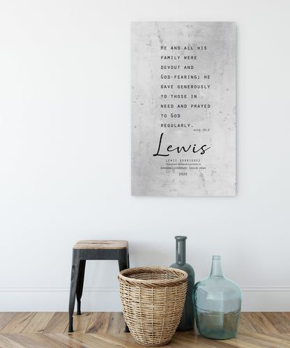 Acts 10:2 Personalized Scripture Plaque for Dad - HoneycombProverbs - Wall Decor - Tin and Aluminum Gifts