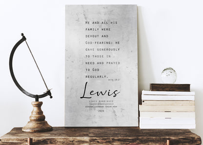 Acts 10:2 Personalized Scripture Plaque for Dad - HoneycombProverbs - Wall Decor - Tin and Aluminum Gifts