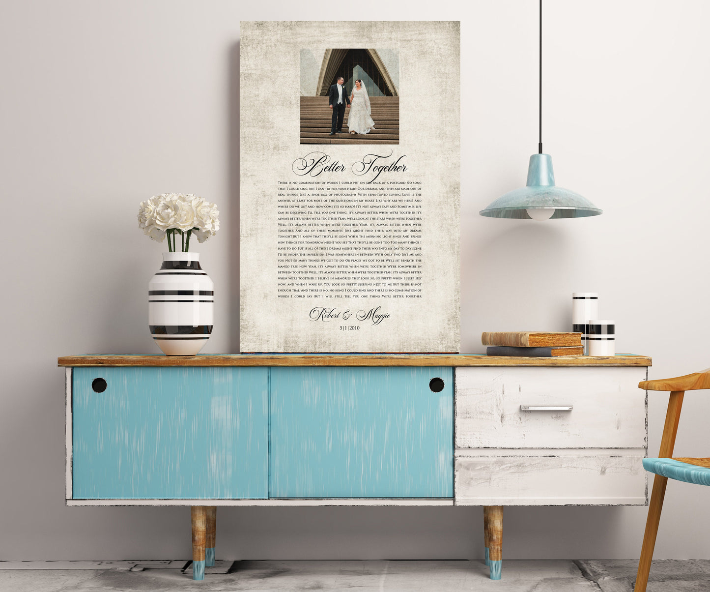 Photo Gift with Song on Cotton - HoneycombProverbs - Wall Decor - Photo Lyrics Wall Art