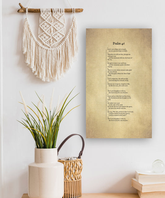 Psalm 46 on Canvas, Christian Wall Art, Inspirational Decor, Scripture Decor, Encouragement Gift, Gift for Mom, Sympathy Gift, Uplifting - HoneycombProverbs - Digital Prints - Christian Wall Art