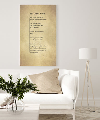 The Lord's Prayer on Canvas, Christian Wall Art, Inspirational Decor, Encouraging Gift, Gift for Mom, Sympathy Gift for, Uplifting Gift for - HoneycombProverbs - Giclée - Christian Wall Art