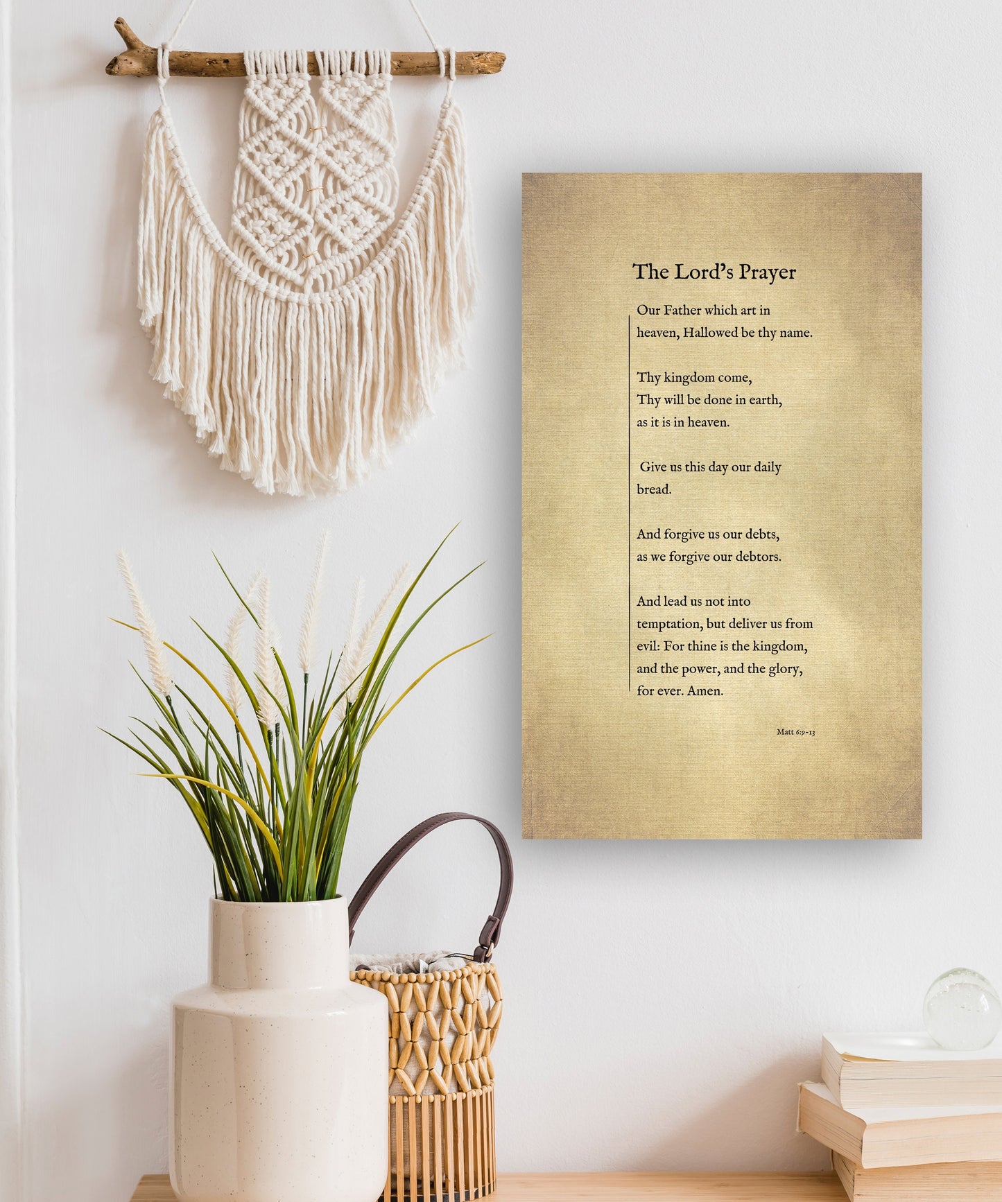 The Lord's Prayer on Canvas, Christian Wall Art, Inspirational Decor, Encouraging Gift, Gift for Mom, Sympathy Gift for, Uplifting Gift for - HoneycombProverbs - Giclée - Christian Wall Art