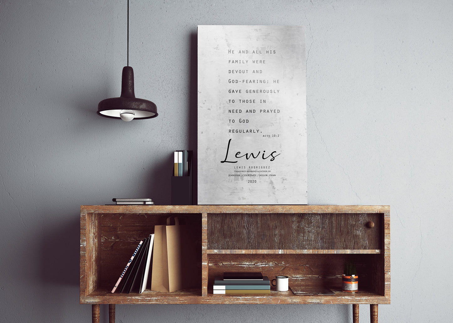 Acts 10:2 Personalized Scripture Plaque for Dad - HoneycombProverbs - Wall Decor - Christian Wall Art