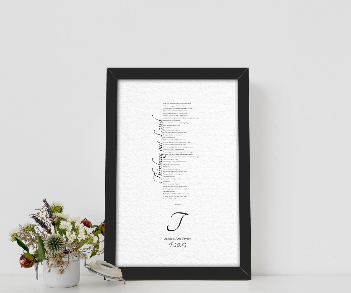 1 Year Anniversary Gift for Wife, 1st Anniversary Gift for Husband, Anniversary Paper Gift, Personalized Anniversary Gift, Wedding Song Gift - HoneycombProverbs - Giclée - 1st Year Paper Gifts