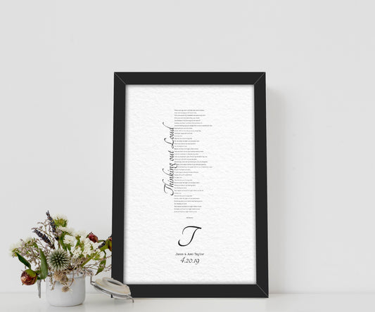 1 Year Anniversary Gift for Wife, 1st Anniversary Gift for Husband, Anniversary Paper Gift, Personalized Anniversary Gift, Wedding Song Gift - HoneycombProverbs - Gifts For The Couple - 1st Year Paper Gifts