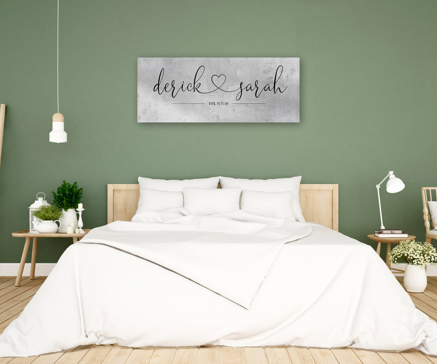 Rustic Heart Name Sign on Tin - HoneycombProverbs - Signs - Tin Anniversary Gifts