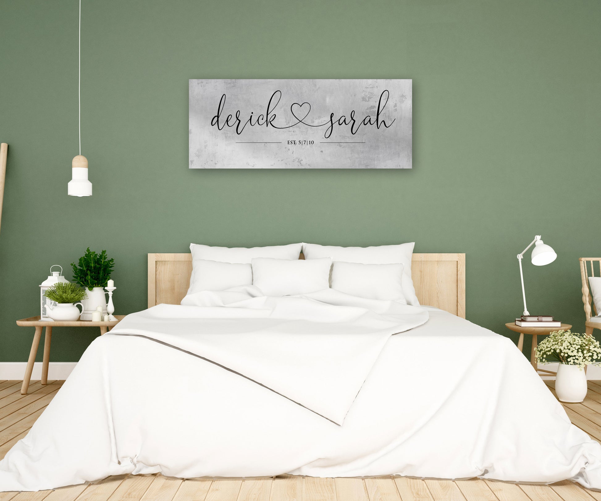 Rustic Heart Name Sign on Tin - HoneycombProverbs - Signs - Tin Anniversary Gifts