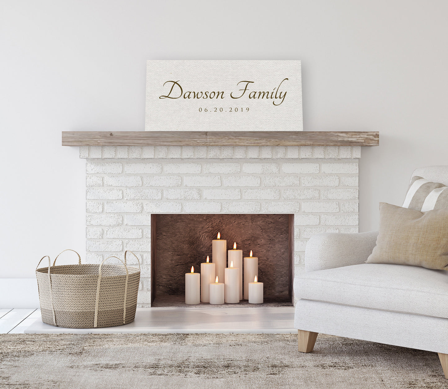 Family Established Sign on Cotton - HoneycombProverbs - Gifts For The Couple - Name Signs Wall Art