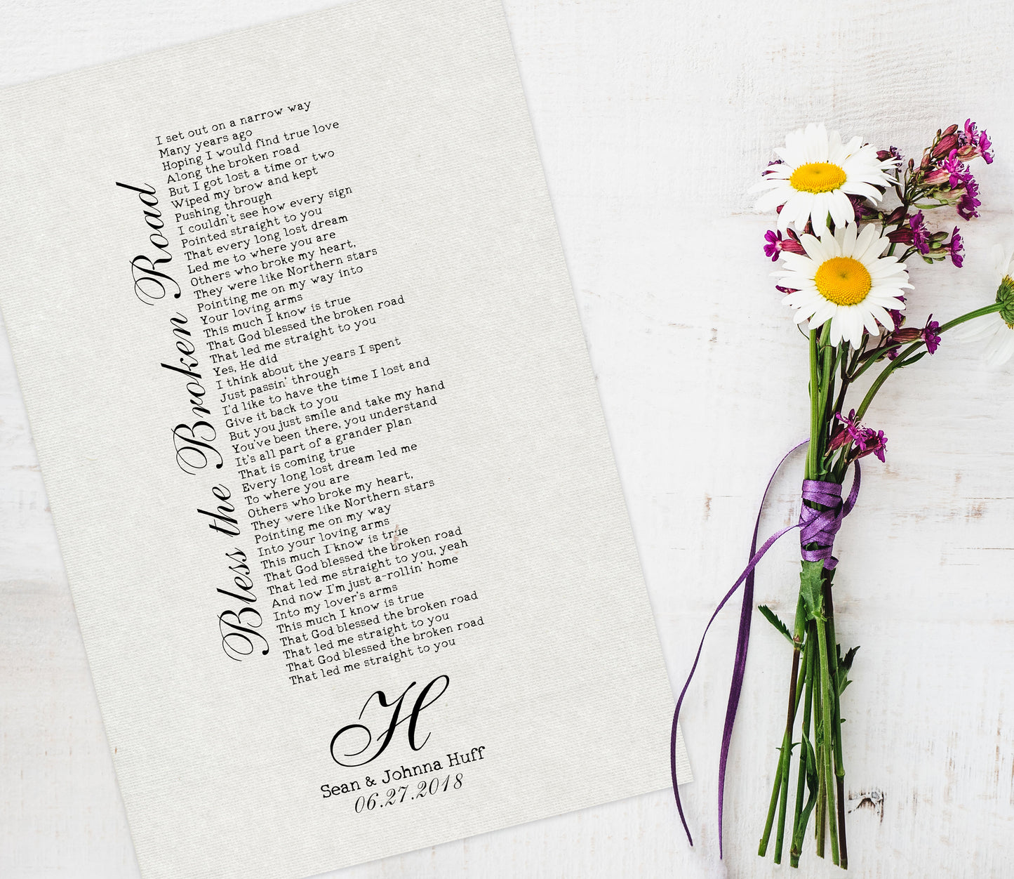 First Dance Song on Cotton - HoneycombProverbs - Giclée - 2nd Anniversary Gifts