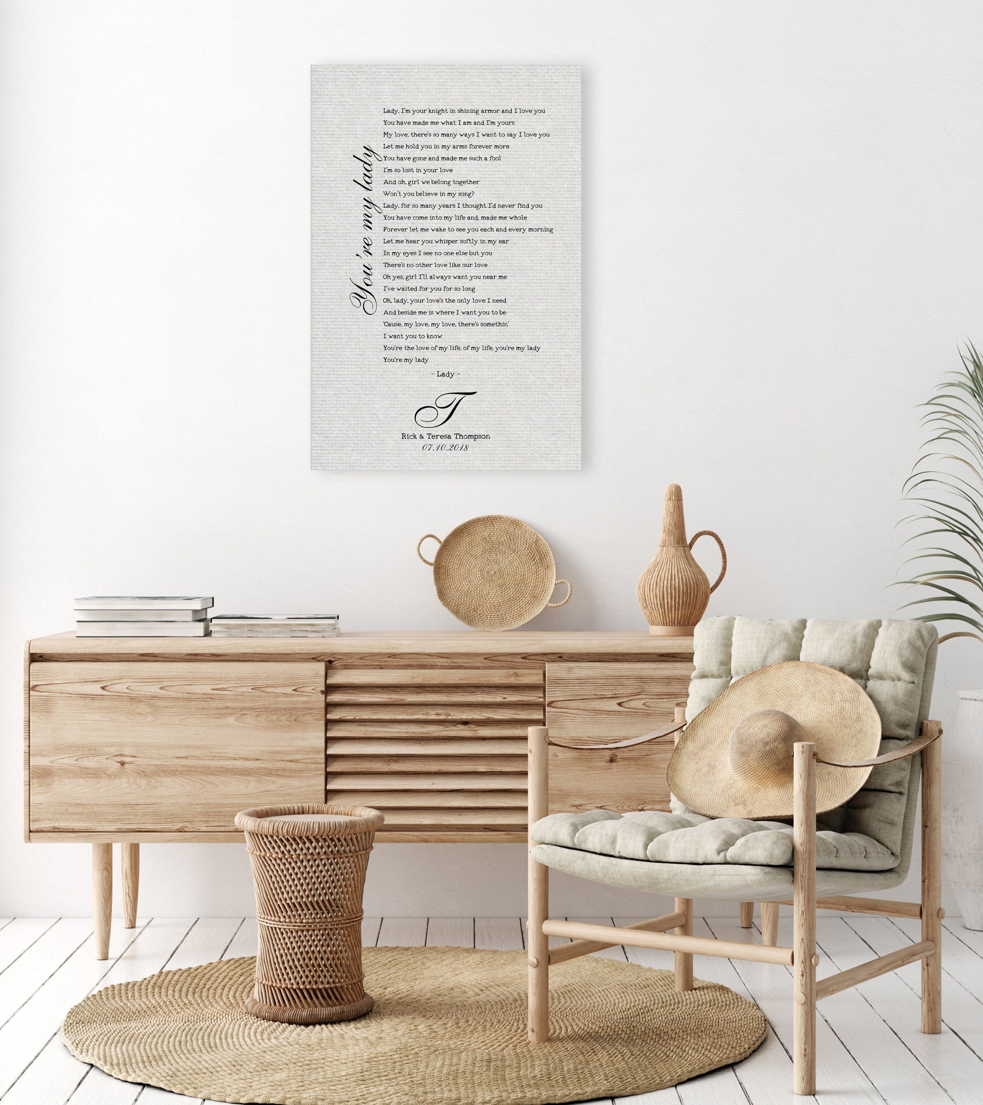 First Dance Song on Cotton - HoneycombProverbs - Gifts For The Couple - 2nd Year Cotton Art