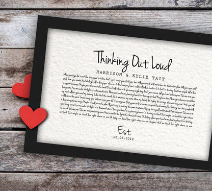 Paper Anniversary Gift, First Dance, Framed Wedding Song, 1st Anniversary Gift, First Wedding Annivesary Paper Gift, 1 year - HoneycombProverbs - Gifts For The Couple - 1st Year Paper Gifts