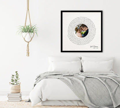 Paper Anniversary Gift, Photo with song, 1 year Anniversary Gift, Framed Song Lyrics, First Dance lyrics, Our Song, 1st Anniversary gift - HoneycombProverbs - Giclée - 1st Year Paper Gifts