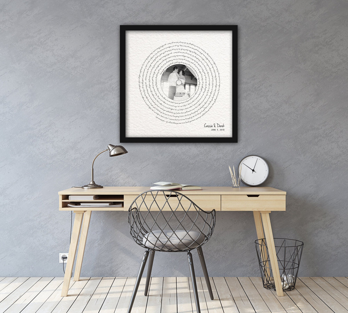 Paper Anniversary Gift, Photo with song, 1 year Anniversary Gift, Framed Song Lyrics, First Dance lyrics, Our Song, 1st Anniversary gift - HoneycombProverbs - Giclée - 1st Year Paper Gifts