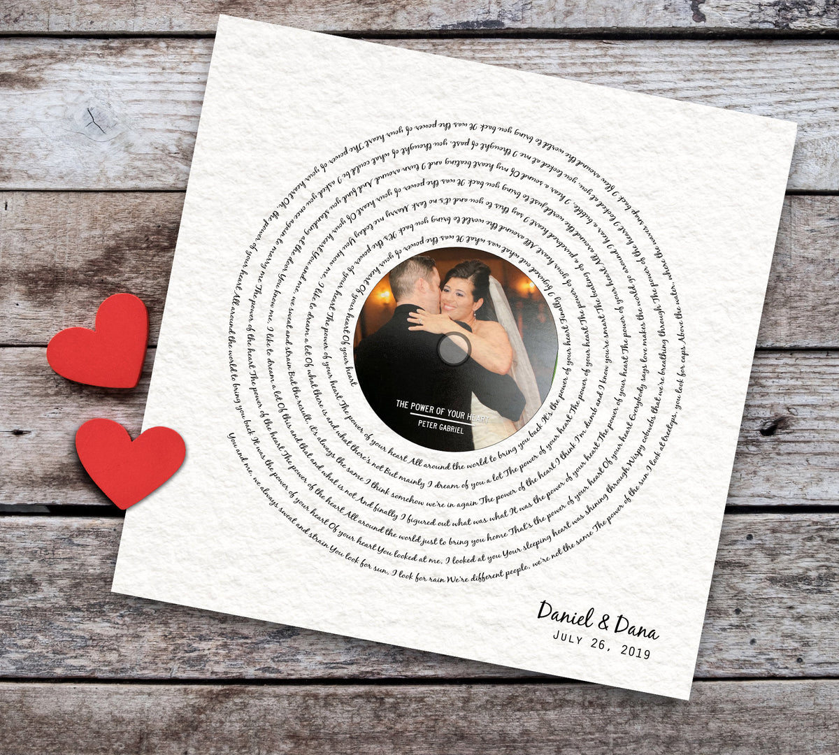 Paper Anniversary Gift, Photo with song, 1 year Anniversary Gift, Framed Song Lyrics, First Dance lyrics, Our Song, 1st Anniversary gift - HoneycombProverbs - Giclée - 1st Year Paper Gifts