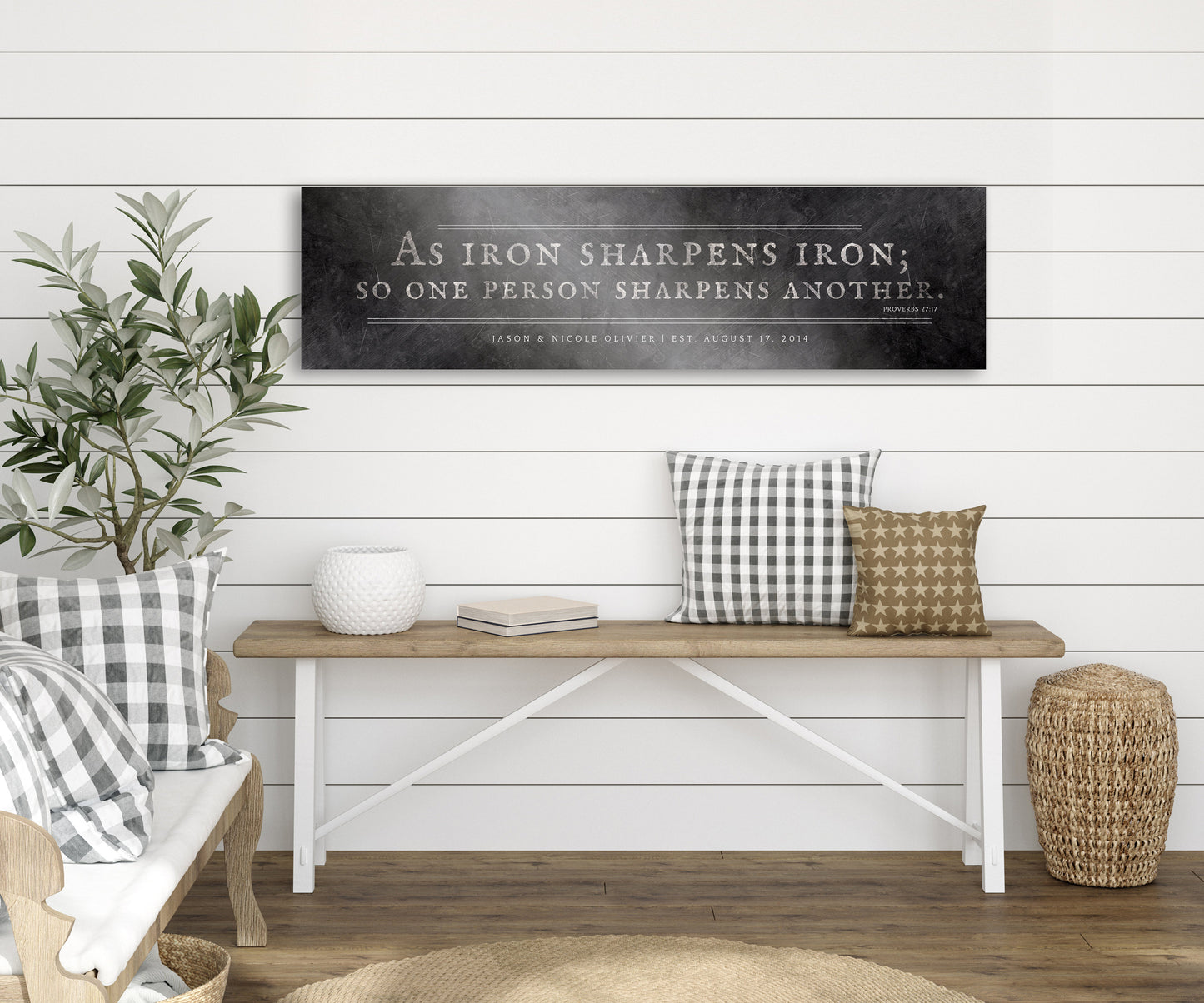 Iron Sharpens Iron Sign Iron Anniversary Gift - HoneycombProverbs - Signs - Christian Wall Art