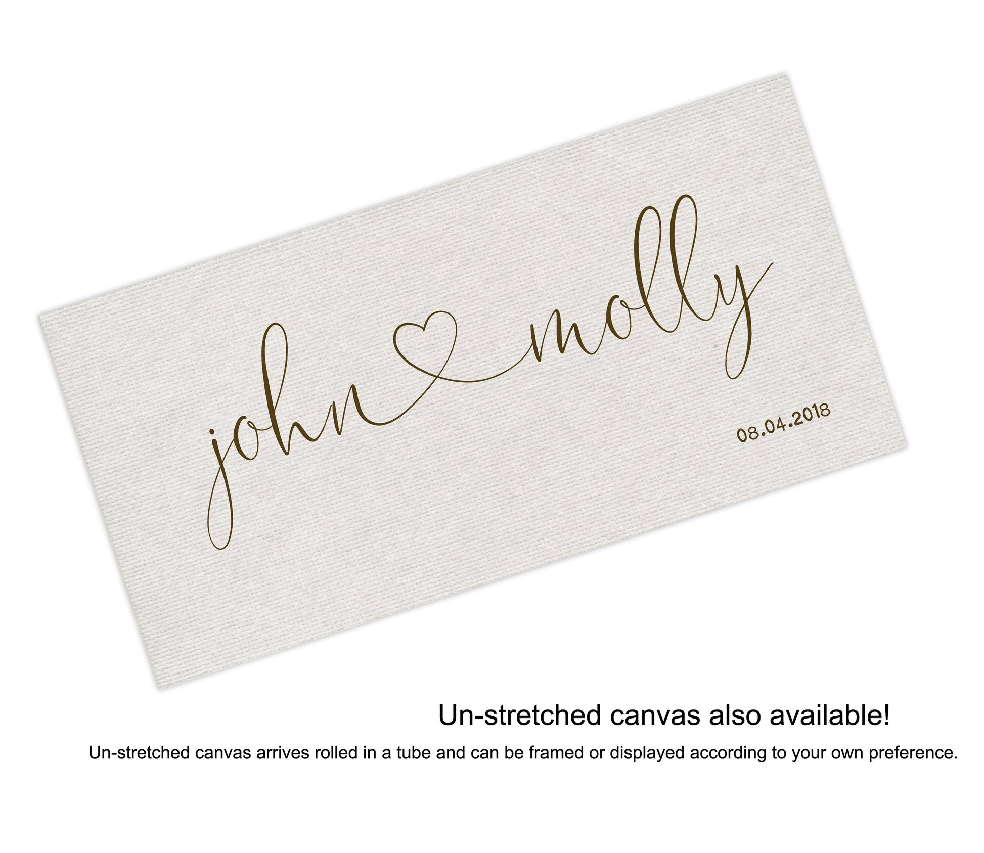 Cotton Heart Connected Names Est Canvas - HoneycombProverbs - Giclée - 2nd Year Cotton Art