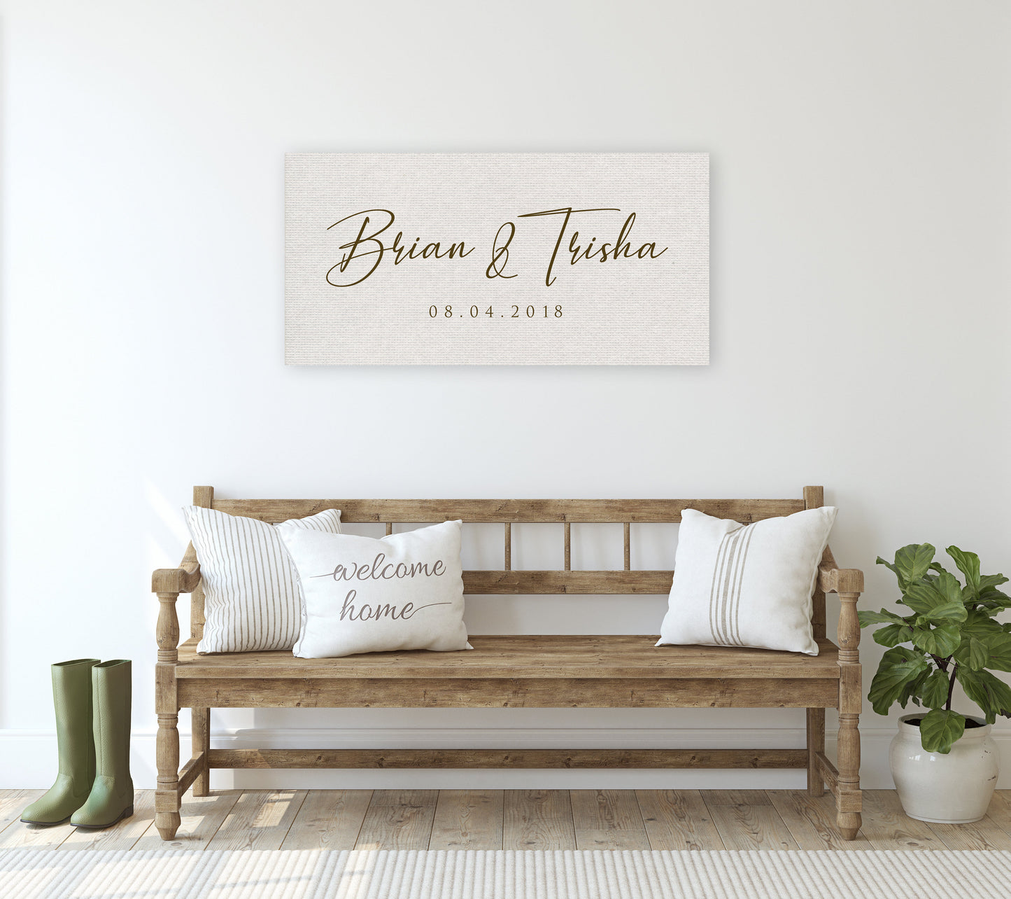 His and Her Cotton Name Canvas - HoneycombProverbs - Giclée - Name Signs Wall Art