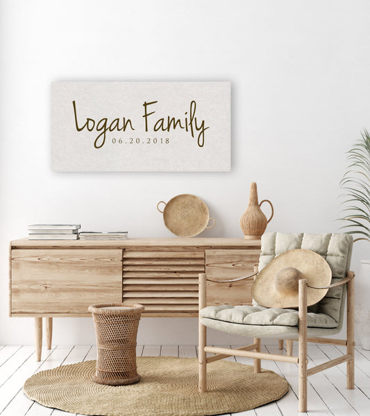 Family Established Sign on Cotton - HoneycombProverbs - Gifts For The Couple - Name Signs Wall Art