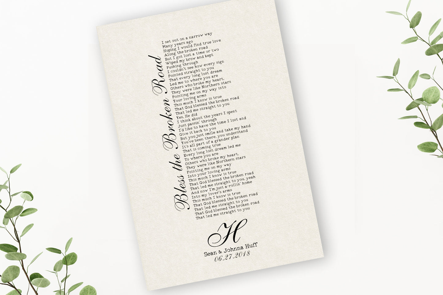 First Dance Song on Cotton - HoneycombProverbs - Giclée - 2nd Anniversary Gifts