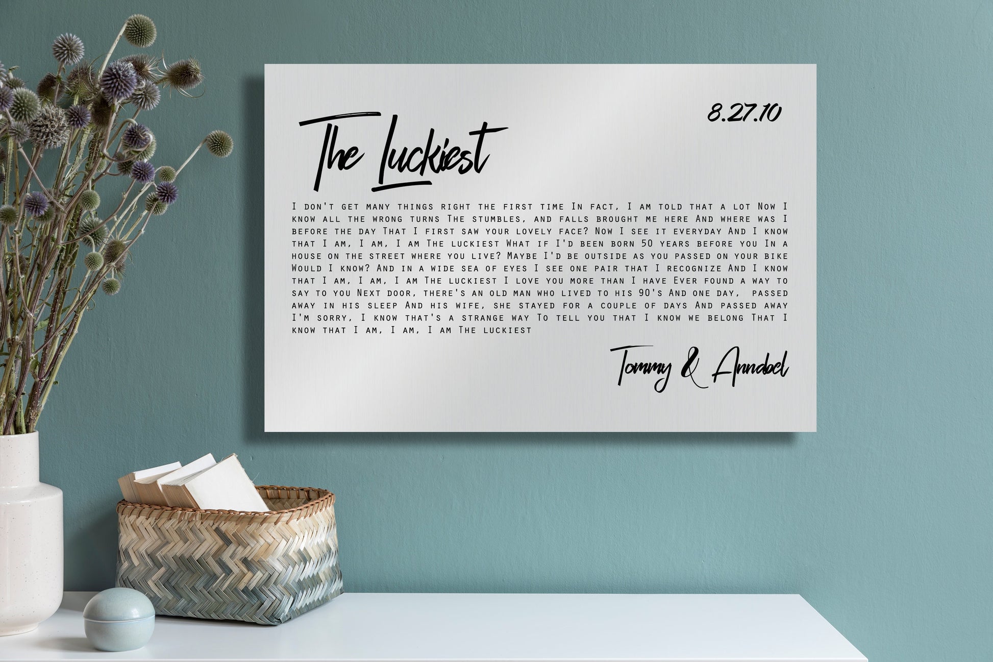 Tin Anniversary Song Print - HoneycombProverbs - Signs - Modern Lyrics Wall Decor