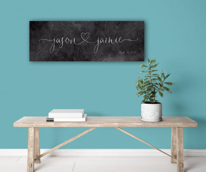 Iron Couples Heart Names Sign - HoneycombProverbs - Signs - Name Signs Wall Art