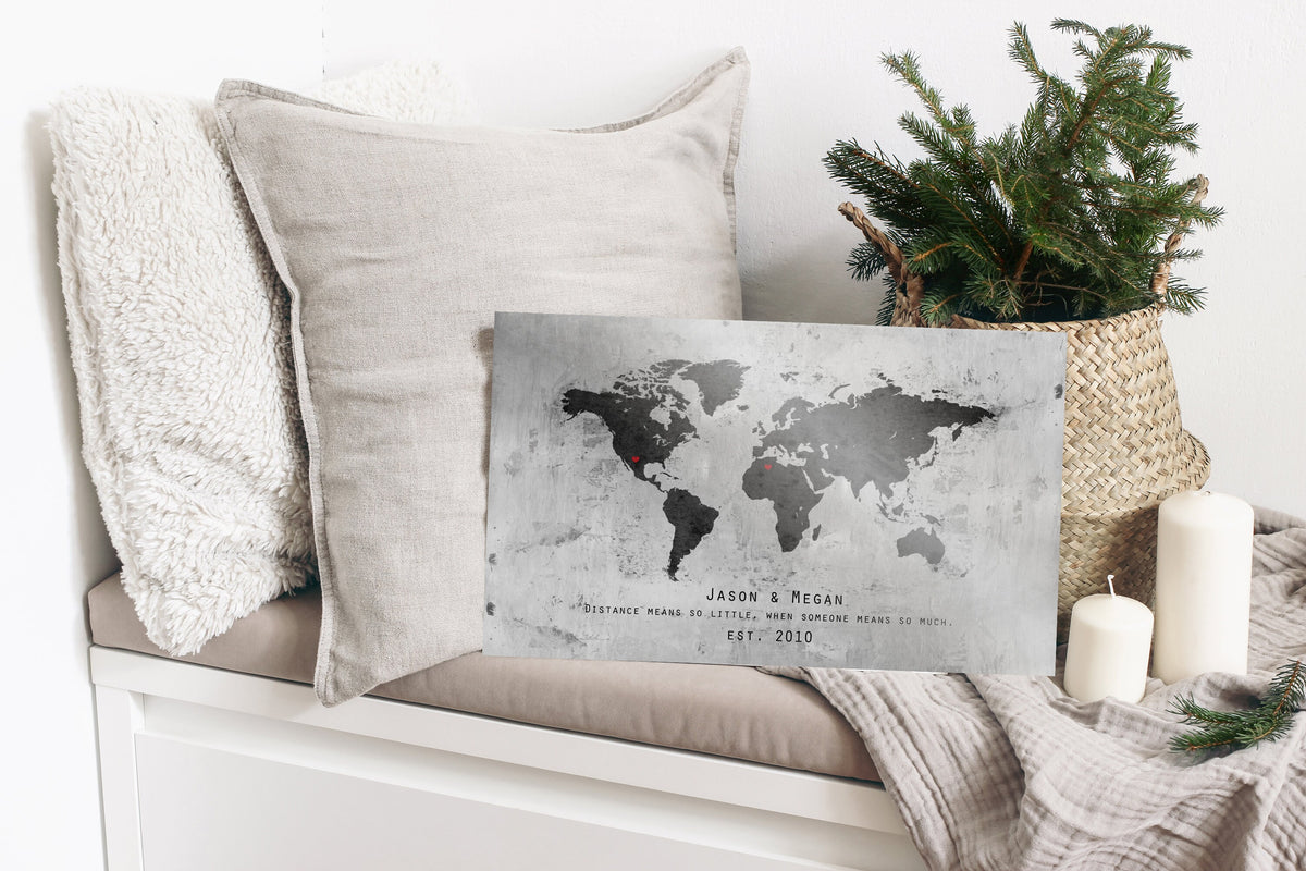 Our Adventure Map; Vintage Tin Anniversary Wall Art - HoneycombProverbs - Signs - Tin and Aluminum Gifts