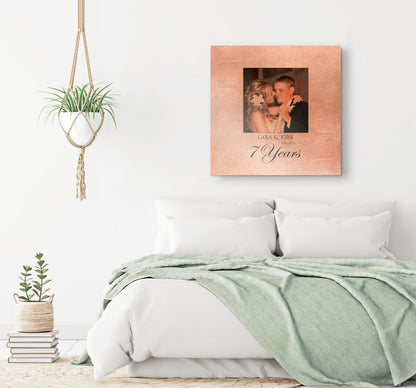 Personalized Distressed Copper Anniversary Photo Gift, additional view 8, 7th anniversary copper