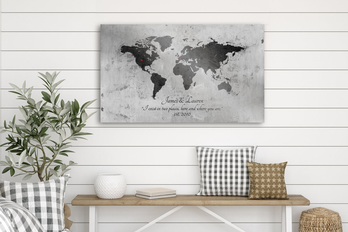 Our Adventure Map; Vintage Tin Anniversary Wall Art - HoneycombProverbs - Signs - Tin and Aluminum Gifts