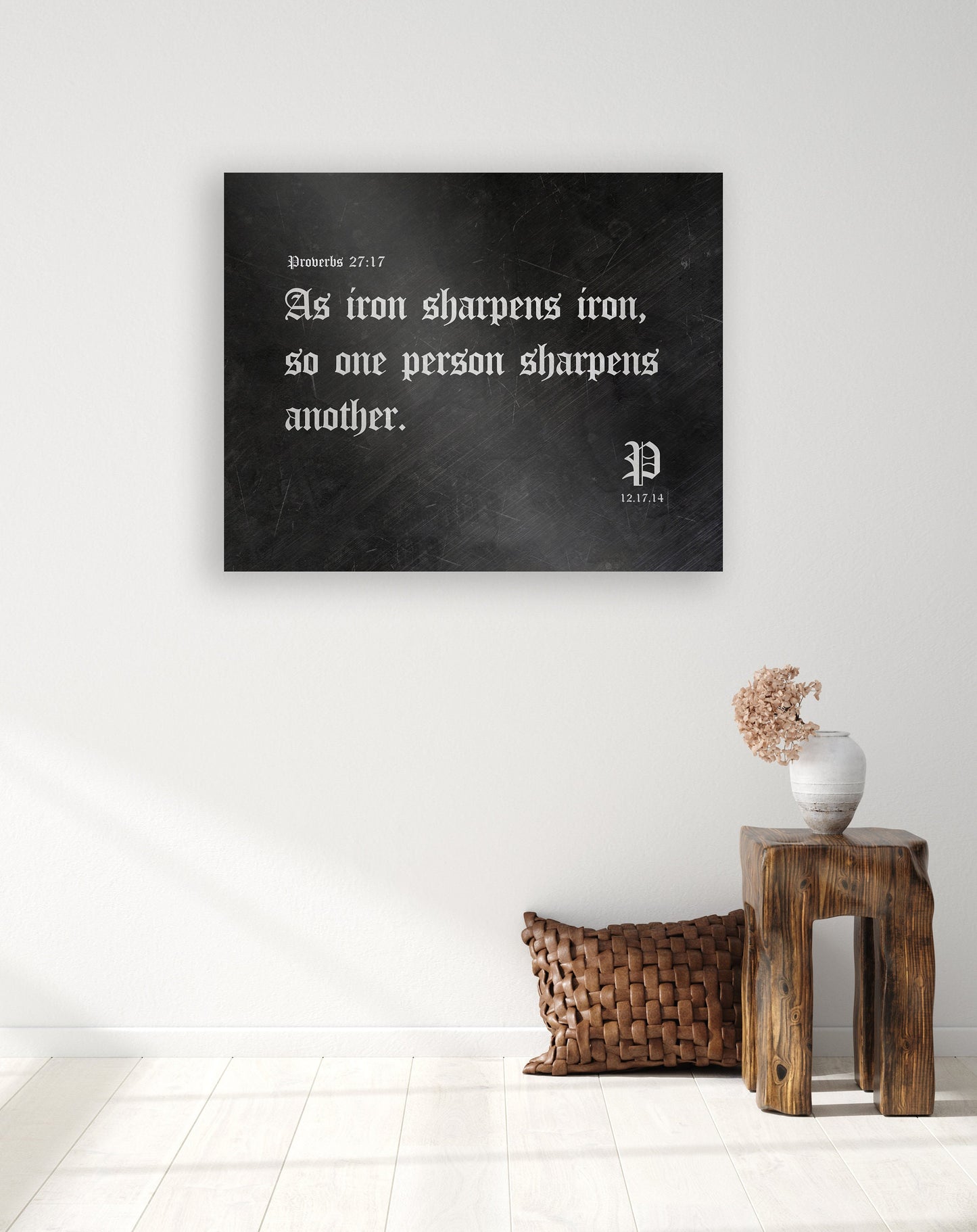 As Iron Sharpens Iron, Iron Gift - HoneycombProverbs - Gifts For The Couple - Christian Wall Art