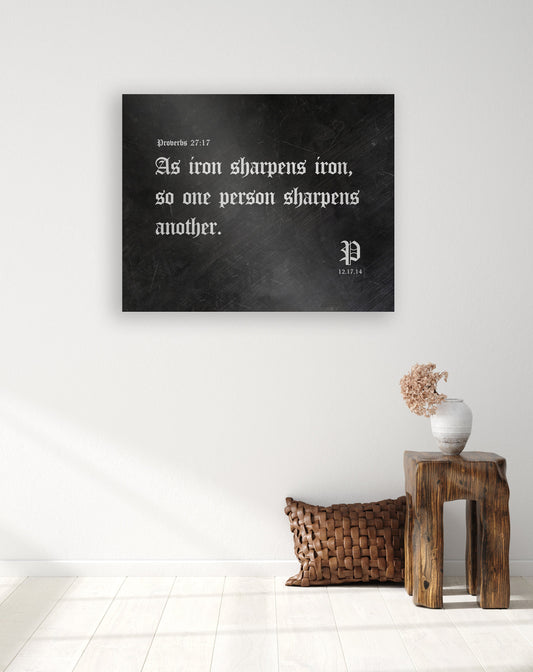 As Iron Sharpens Iron, Iron Gift - HoneycombProverbs - Gifts For The Couple - Christian Wall Art
