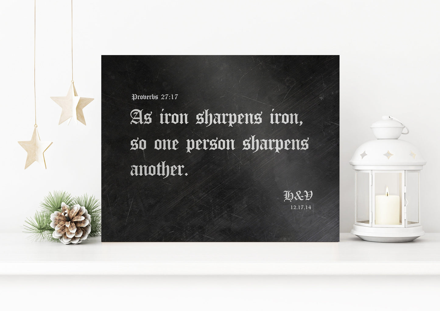 As Iron Sharpens Iron, Iron Gift - HoneycombProverbs - Gifts For The Couple - Christian Wall Art