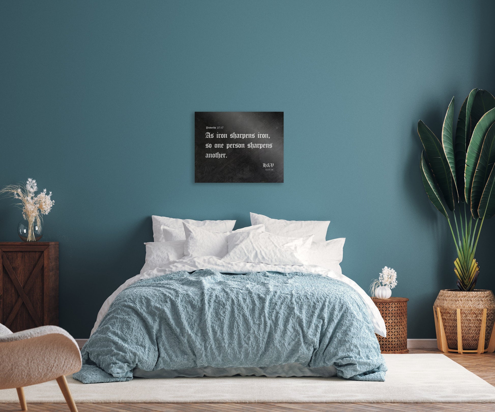 As Iron Sharpens Iron, Iron Gift - HoneycombProverbs - Gifts For The Couple - Christian Wall Art