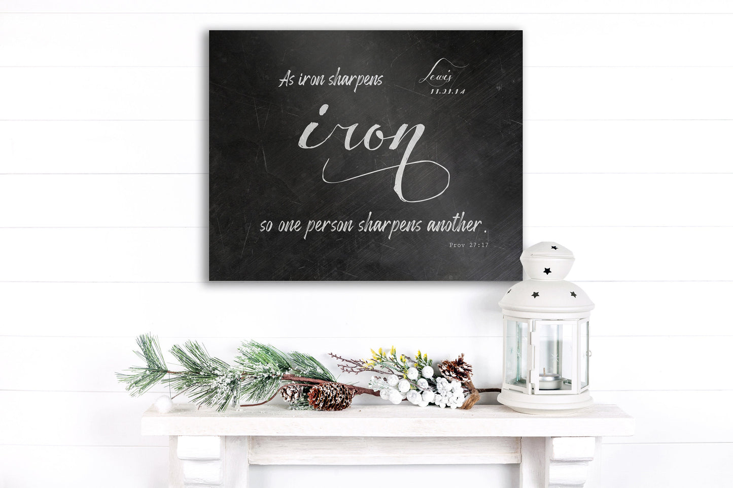 As Iron Sharpens Iron, Personalized - HoneycombProverbs - Gifts For The Couple - Christian Wall Art