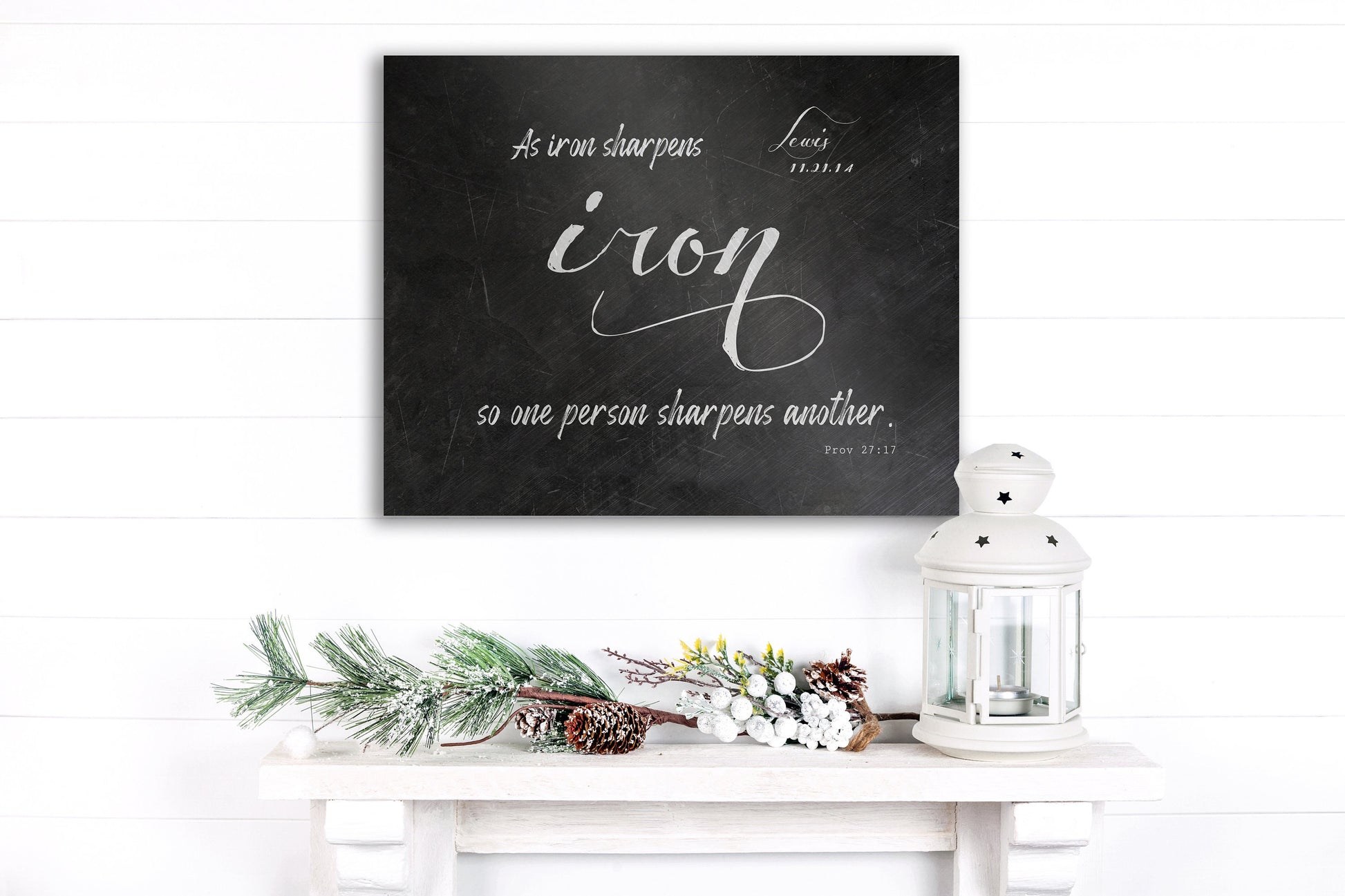 As Iron Sharpens Iron, Personalized - HoneycombProverbs - Gifts For The Couple - Christian Wall Art
